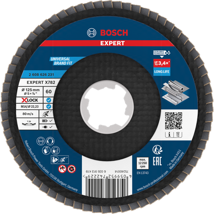 Lamelový kotouč Bosch EXPERT X782, úhlový, 125 mm, G60 X-Lock.